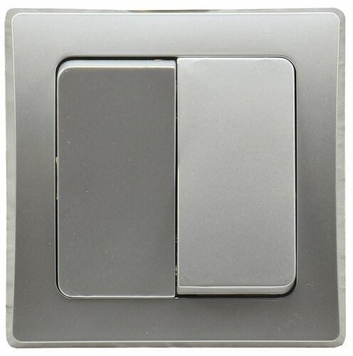 DELPHI Serien-Schalter 2-fach 250V~/ 10A, inkl. Rahmen, UP, silber