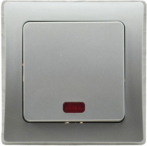 DELPHI Kontroll-Schalter mit L�mpchen 250V~/ 10A, inkl. Rahmen, UP, silber