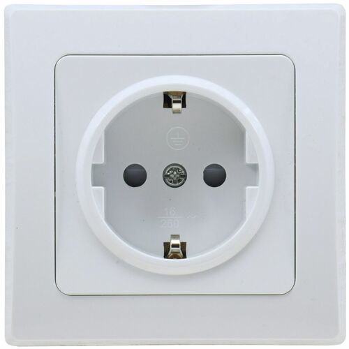 DELPHI Schutzkontakt-Steckdose 250V~/ 16A, inkl. Rahmen, UP, wei�