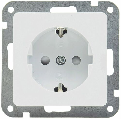 DELPHI Schutzkontakt-Steckdose, wei� 250V~/ 16A, Klemmanschluss, OHNE Rahmen
