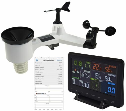 Digitale Funk-Wetterstation CTW-902 Wi DCF, Luftfeuchte, Wind & Regen, WiFi