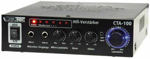 HiFi-Verst�rker CTA-100 100W, schwarz 1x Line In, Betrieb 12V o. 230V