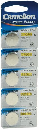 Lithium Knopfzelle CR2032 3V, 20x3,2mm, 5er-Blister