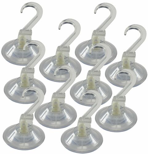 Saugnapf Profi-45 Kunststoffhaken 10er Pack, transparent,  45mm