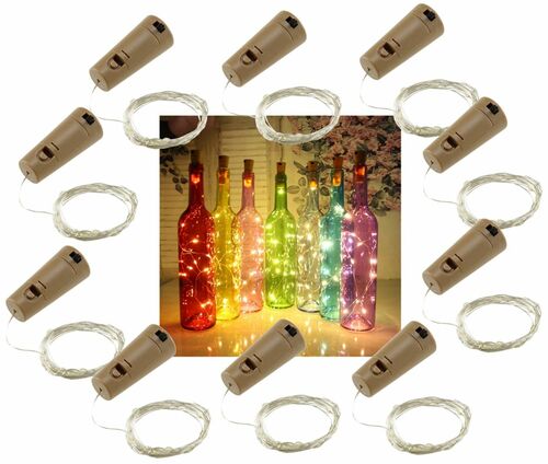 LED Flaschen-Lichterkette CuteBottle 20 LEDs, 2m, warmwei�, Batterie, 10x Set