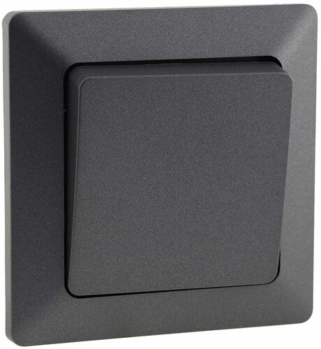 MILOS Kreuzschalter, Anthrazit 250V~/ 10A, inkl. Rahmen, UP