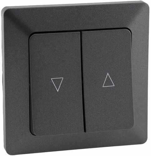MILOS Jalousien-Steuerung Hoch/Runter Taster, inkl. Rahmen, UP, anthrazit