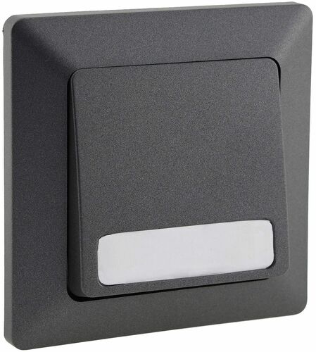 MILOS Taster mit Namensschild, Anthrazit 0-250V~/ 10A, inkl. Rahmen, UP