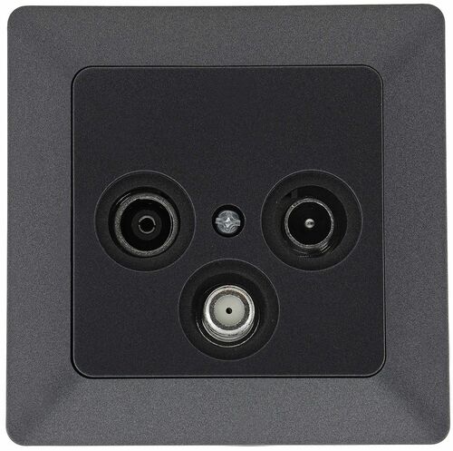 MILOS Antennendose TV+Radio+Sat inkl. Rahmen, UP, Anthrazit