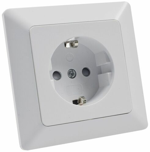 MILOS Schutzkontakt-Steckdose, wei� matt 250V~/ 16A, inkl. Rahmen, Klemmanschluss