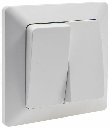 MILOS Serien-Schalter 2-fach wei matt 250V~/ 10A, inkl. Rahmen, UP