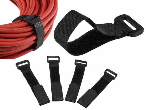 Klettband mit �se, 5er Pack 15x2cm, schwarz