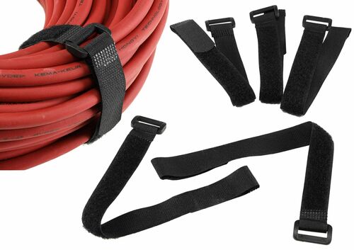 Klettband mit �se, 5er Pack 30x2cm, schwarz