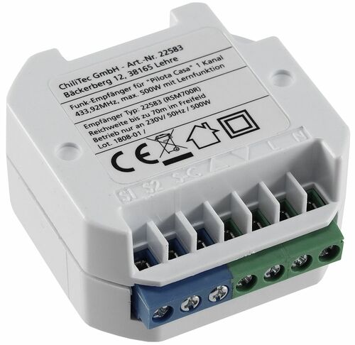 Funk-Empf�nger RS f�r Pilota Casa max. 500W, f�r Rolladen-Steuerung