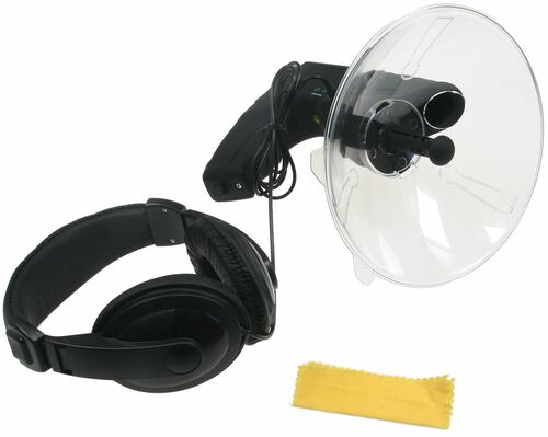 Parabol-Richtmikrofon PRM-1 mit Kopfhrer und Aufnahmefunktion