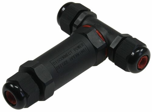 3 polige Dosenmuffe- / T-Verbinder, IP68 230V, wasserdicht, f�r z.B. Erdkabel