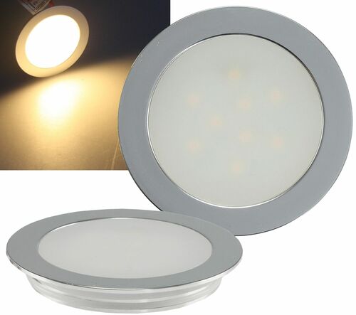 LED Einbauleuchte EBL Slim WW IP67, 9 LEDs, Alu matt, warmwei�, 55mm