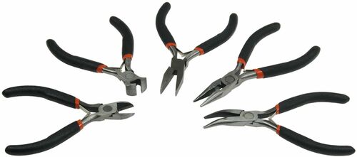 Elektroniker Zangen-Set MiniGrip 5-tlg 12cm, isolierte Griffe, feder�ffnend