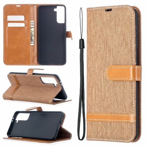 Samsung Galaxy S21 Plus Handy H�lle Schutz-Tasche Case Cover Kartenfach Etuis Braun
