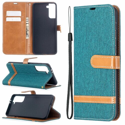 Samsung Galaxy S21 Plus Handy H�lle Schutz-Tasche Case Cover Kartenfach Etuis Gr�n