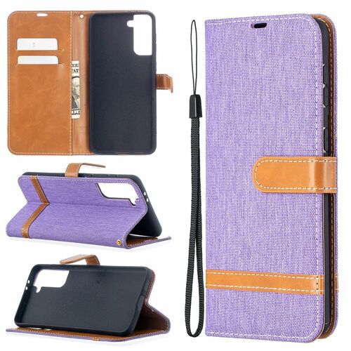 Samsung Galaxy S21 Plus Handy H�lle Schutz-Tasche Case Cover Kartenfach Etuis Violett