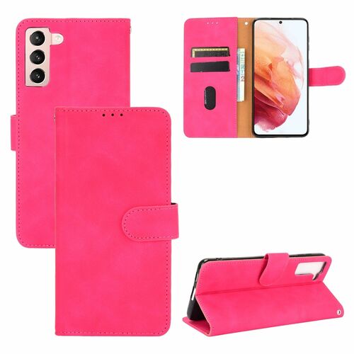 Samsung Galaxy S21 Plus Tasche Handy H�lle Schutz-Cover Flip-Case mit Kartenfach Pink