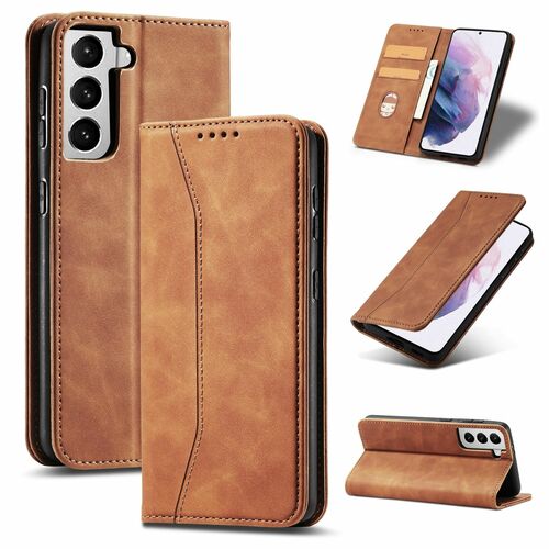 Handy H�lle Schutz Tasche f�r Samsung Galaxy S21 Plus Cover Wallet Etui Braun