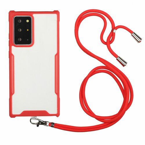 Handykette f�r Samsung Galaxy S21 Ultra - Smartphone Necklace H�lle mit Band - Schnur mit Case zum umh�ngen in Rot