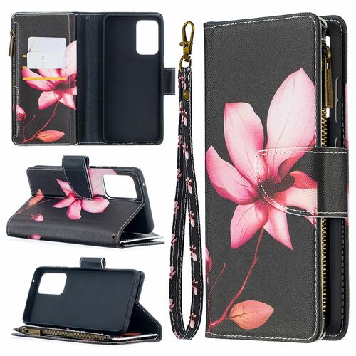 Samsung Galaxy A52 4G / 5G Tasche Handy H�lle Schutz-Cover Flip-Case mit Kartenfach Blume