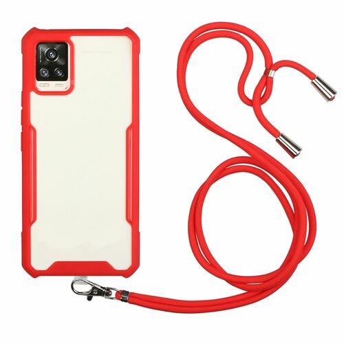 Handykette f�r Samsung Galaxy A72 5G - Smartphone Necklace H�lle mit Band - Schnur mit Case zum umh�ngen in Rot