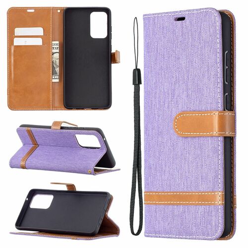 Samsung Galaxy A72 5G Handy H�lle Schutz-Tasche Case Cover Kartenfach Etuis Violett