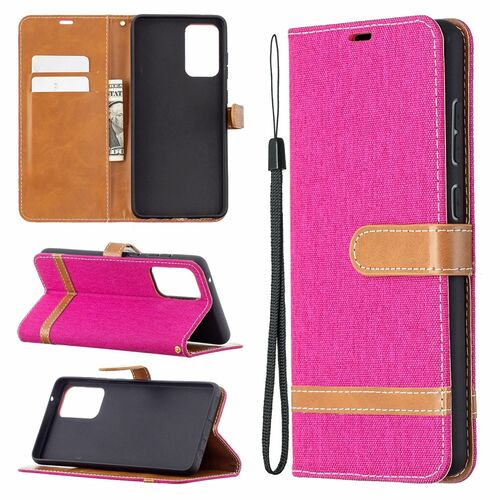 Samsung Galaxy A72 5G Handy H�lle Schutz-Tasche Case Cover Kartenfach Etuis Pink