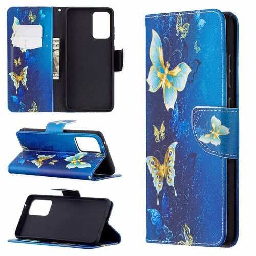 Samsung Galaxy A72 5G Tasche Handy H�lle Schutz-Cover Flip-Case mit Kartenfach Schmetterling