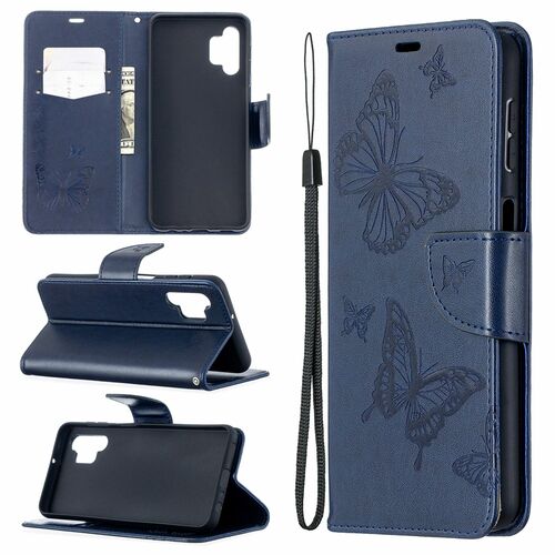Samsung Galaxy A32 5G Handyh�lle Schutztasche Case Cover Schmetterling Blau