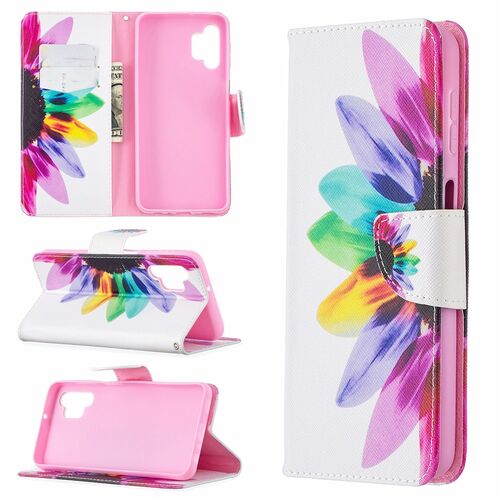 Samsung Galaxy A32 5G Tasche Handy H�lle Schutz-Cover Flip-Case mit Kartenfach Sonnenblume