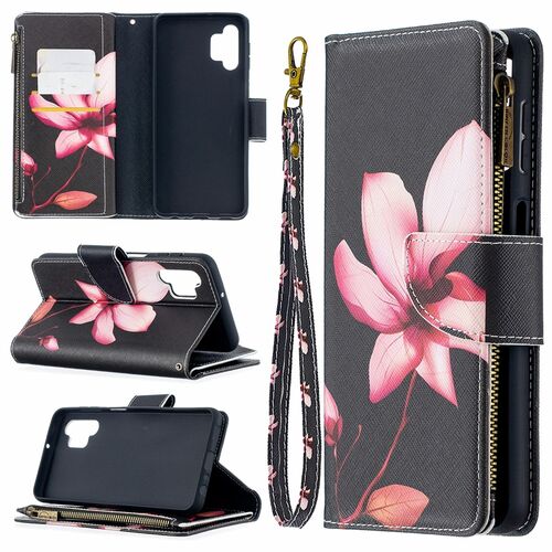 Samsung Galaxy A32 5G Tasche Handy H�lle Schutz-Cover Flip-Case mit Kartenfach Blume