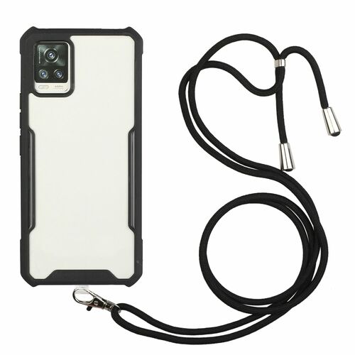 Handykette f�r Samsung Galaxy A52 4G / 5G - Smartphone Necklace H�lle mit Band - Schnur mit Case zum umh�ngen in Schwarz
