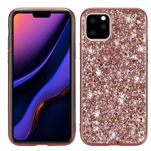 Apple iPhone 11 Pro Max Handyh�lle Schutzcase Glitzer Funkel Cover Rosa