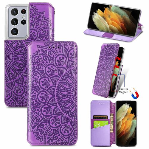 Samsung Galaxy S21 Ultra Handyh�lle Schutztasche Case Cover Mandala Violett