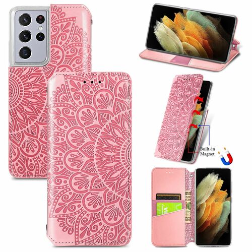 Samsung Galaxy S21 Ultra Handyh�lle Schutztasche Case Cover Mandala Rosa