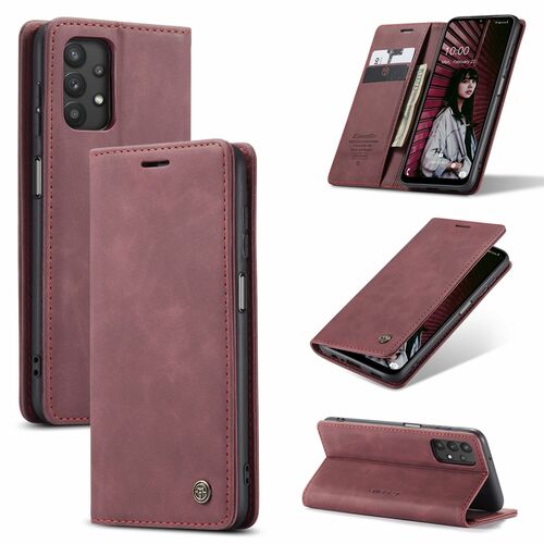 Handy H�lle Schutz Tasche f�r Samsung Galaxy A32 5G Cover Wallet Etui Rot