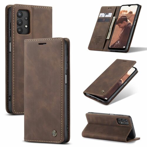 Handy H�lle Schutz Tasche f�r Samsung Galaxy A32 5G Cover Wallet Etui Braun