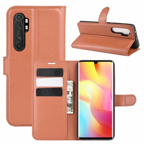 Xiaomi Mi Note 10 Lite Handyh�lle Schutztasche Case Cover Klapptasche Braun