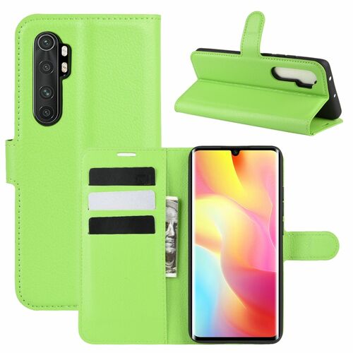 Xiaomi Mi Note 10 Lite Handyh�lle Schutztasche Case Cover Klapptasche Gr�n