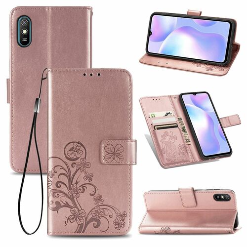 Xiaomi Redmi 9A Handy H�lle Schutz Tasche Cover Flip Case Kartenfach Rosa