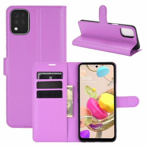 LG K42 Handyh�lle Schutztasche Case Cover Klapptasche Violett