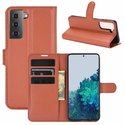 Samsung Galaxy S21 Handyh�lle Schutztasche Case Cover Klapptasche Braun