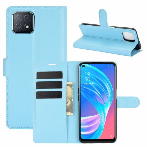Oppo A72 / A73 Handyh�lle Schutztasche Case Cover Klapptasche Blau