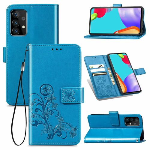 Samsung Galaxy A72 5G Handy H�lle Schutz Tasche Cover Flip Case Kartenfach Blau