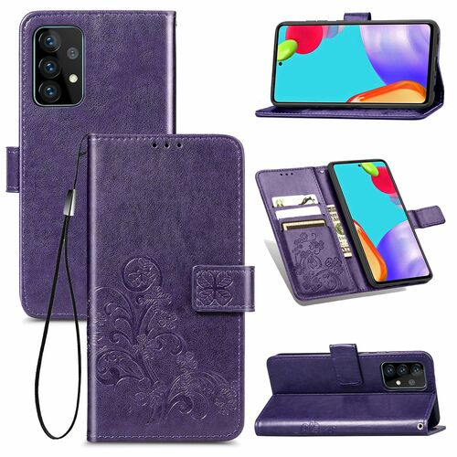 Samsung Galaxy A72 5G Handy H�lle Schutz Tasche Cover Flip Case Kartenfach Violett